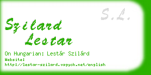 szilard lestar business card